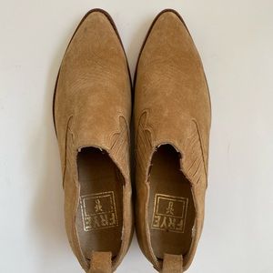 Frye Tan Suede Ankle Boots